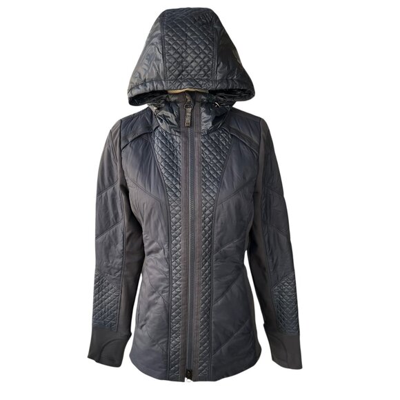 Athleta Jackets & Blazers - Athleta Quilted Rock Ridge PrimaLoft Lightweight Hooded Jacket Grey Size Small